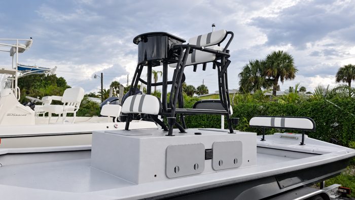 Black helm seat frame with rocket launchers