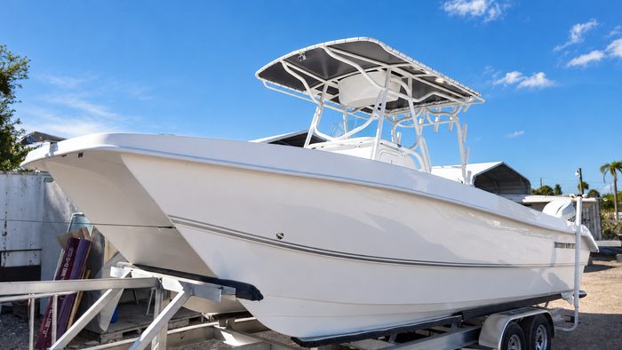 T-top on a power catamaran