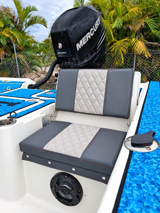 Diamond-stitched seat