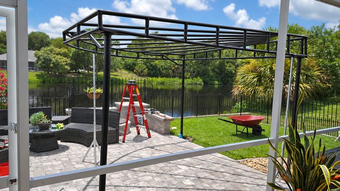 Patio shade frame