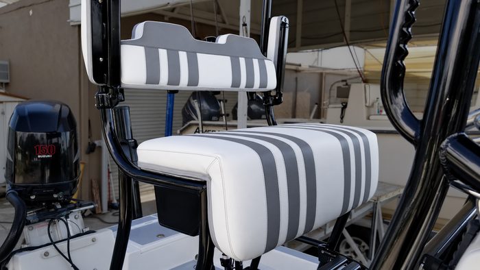 Custom striped seat cushions