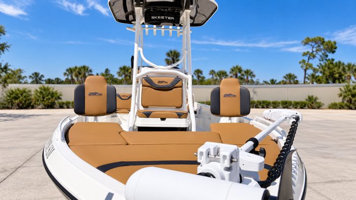 Tan upholstery on a Skeeter
