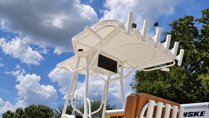 T-top with rod holders and electronics box