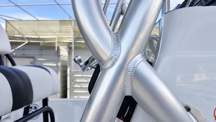Weld detail on a T-top frame